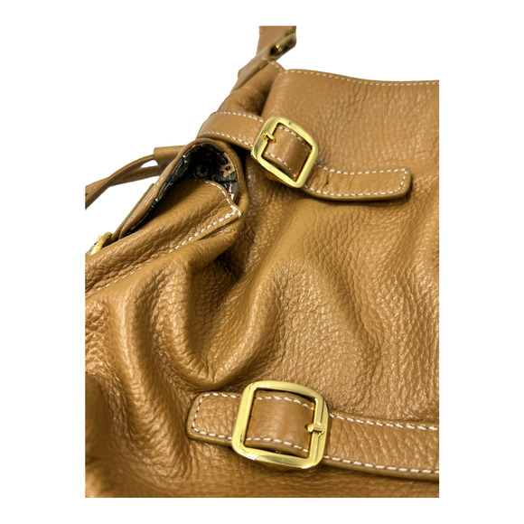 Maxx New York Pebbled Shoulder bag Brown Tan Leather, Pockets & Paisley - Picture 3 of 9